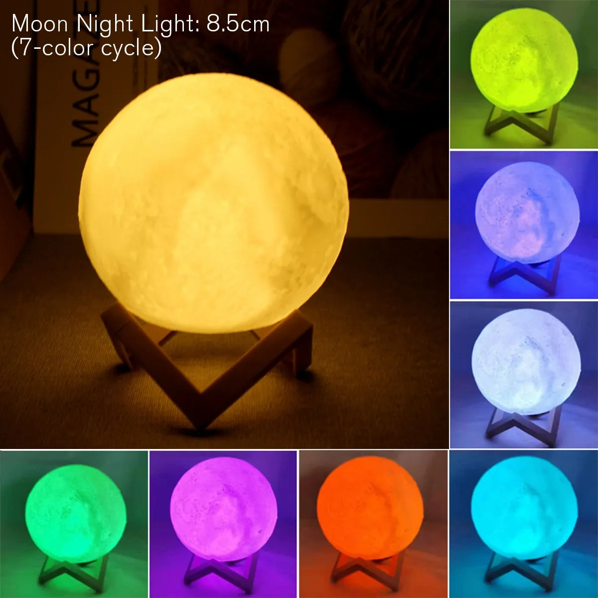 Aukey Touch Control led lamp Moon Lamp LED Night Light Battery Powered With Stand Starry Lamp Bedroom Decor Night Lights Gift Moon Lamp